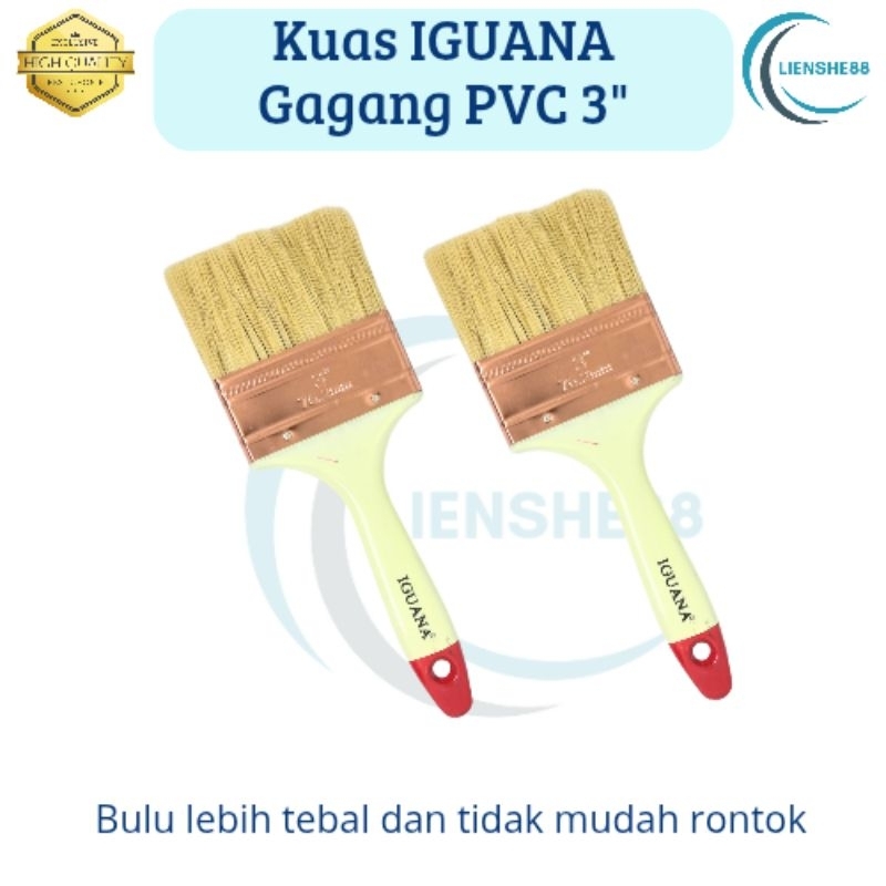 Kuas Cat Dinding Kuas Cat Gagang pvc Ujung Merah IGUANA 3"