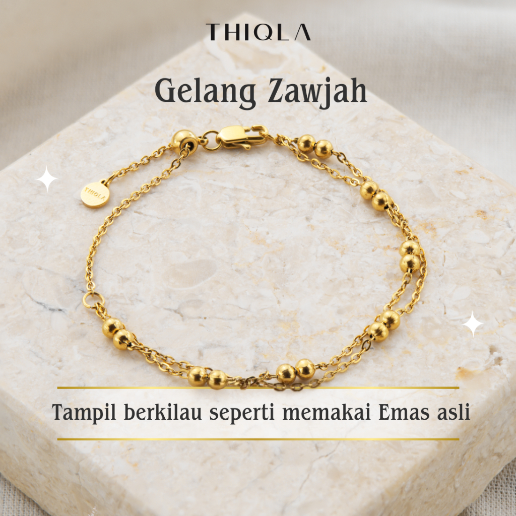 THIQLA - Gelang Jedar 2 Layer ZAWJAH - Gelang Serut Aurel Mirip Gelang Emas Serut Model 2025 - Gelan