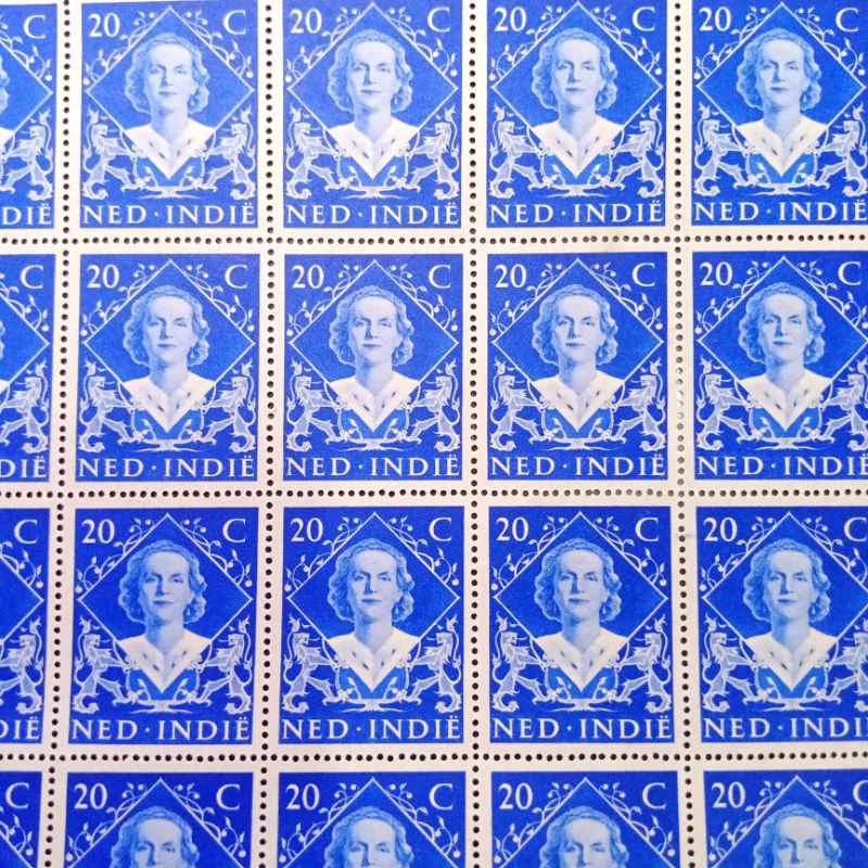 

Perangko Ned Indie 20 Cent Ratu Juliana 1948 Blok 50