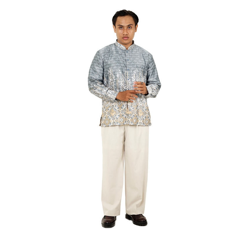 AKAYE | Kemeja Koko Silk Pria Viska Baju Koko Pria - Bahan Sutra Ringan Adem Silk Premium Daily Musl