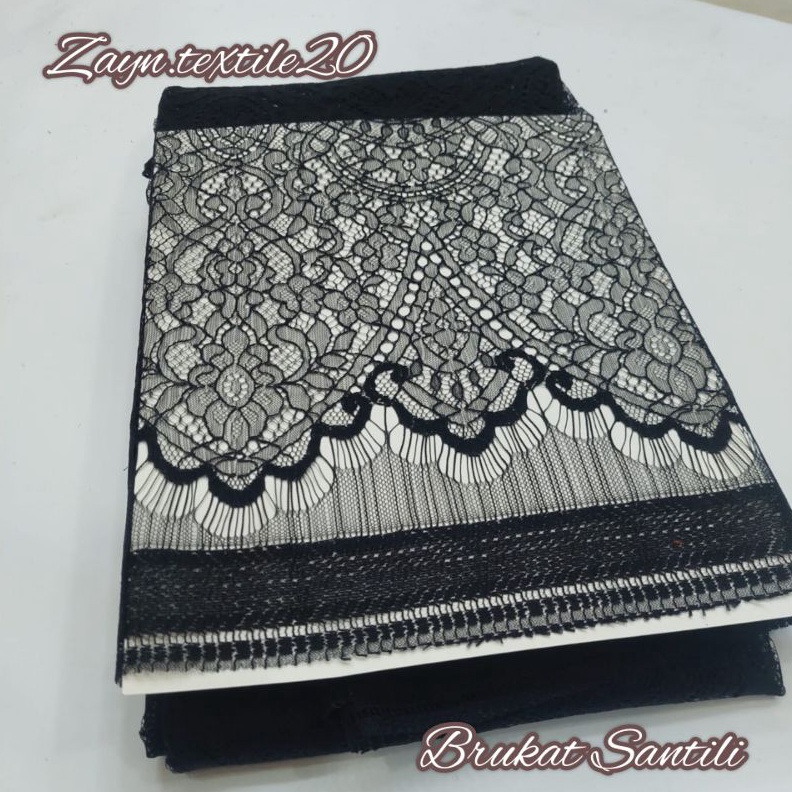 KODE N66R Kain Brokat Chantily Lace Panel  Bahan Brokat Kebaya Chantily Panel