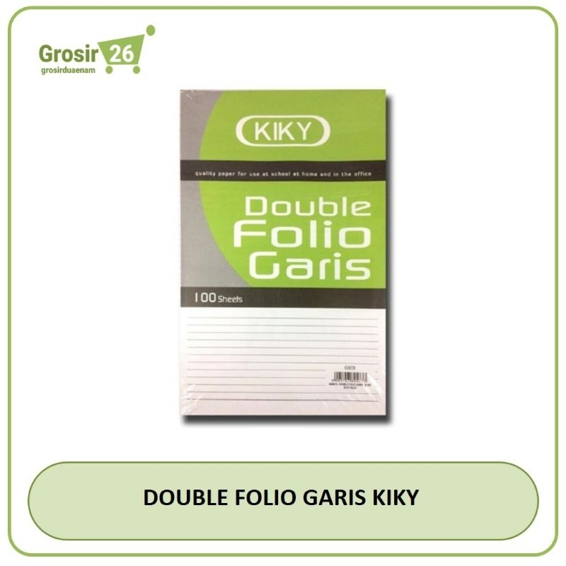 

(1 bungkus) kertas double folio bergaris kiky isi 100 lembar