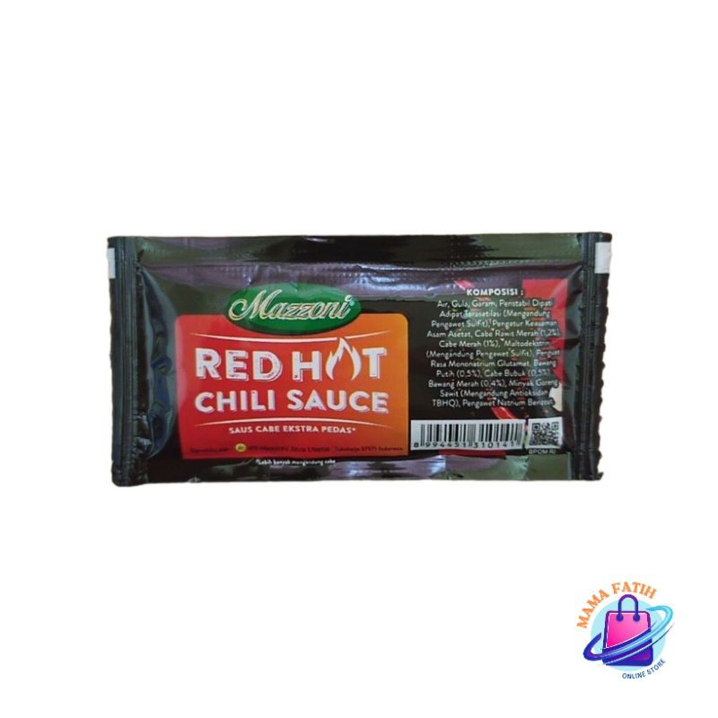 

Mazzoni Red Hot Chili Sauce Extra Pedas 8gr