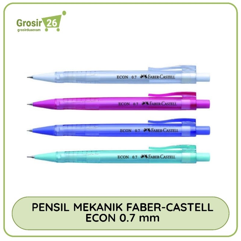 

(1 pcs) pensil mekanik / econ mechanical pencil opaque blister faber castell set 0.7 mm