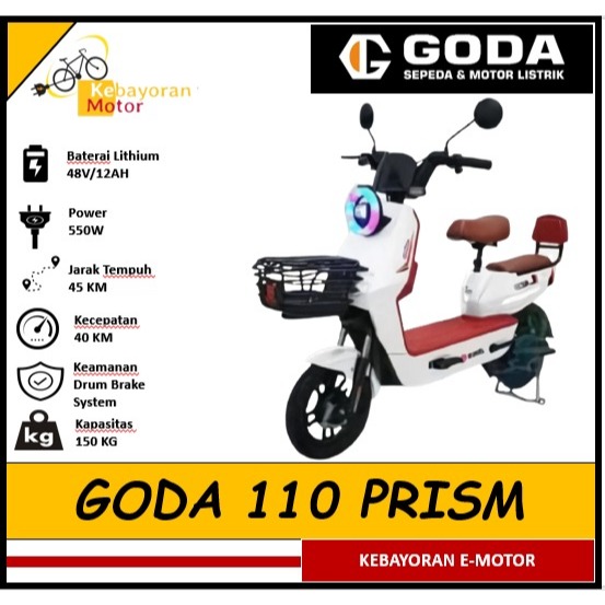 Sepeda Listrik Goda 110 Prism Keranjang Dan LED