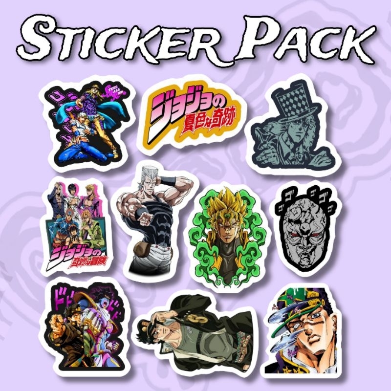 

Sticker Anime JBBA Jojos Bizzare Adventure Pack isi 10 pcs vinyl waterproof