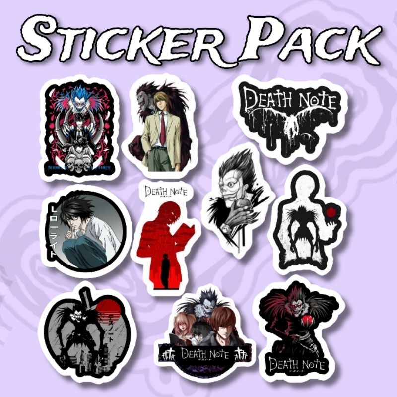 

Sticker Anime Death Note Pack isi 10 pcs vinyl waterproof