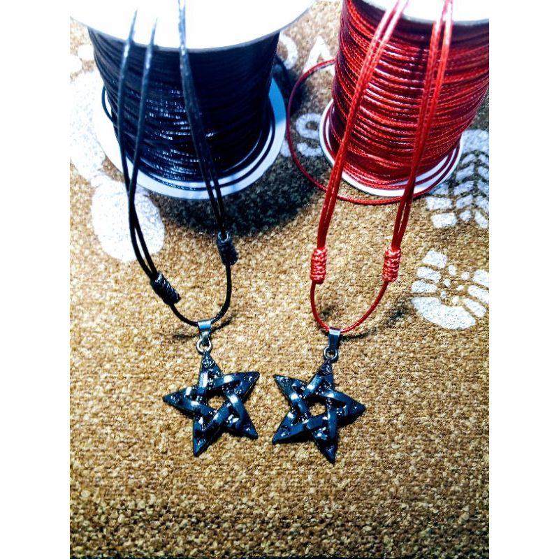 kalung tali pria dan wanita model liontin bintang kalung bintang jalin bolong