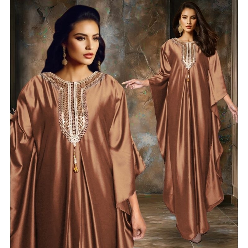 iragading - Kaftan wanita muslim putih lebaran terbaru Armani silk premium Dubai