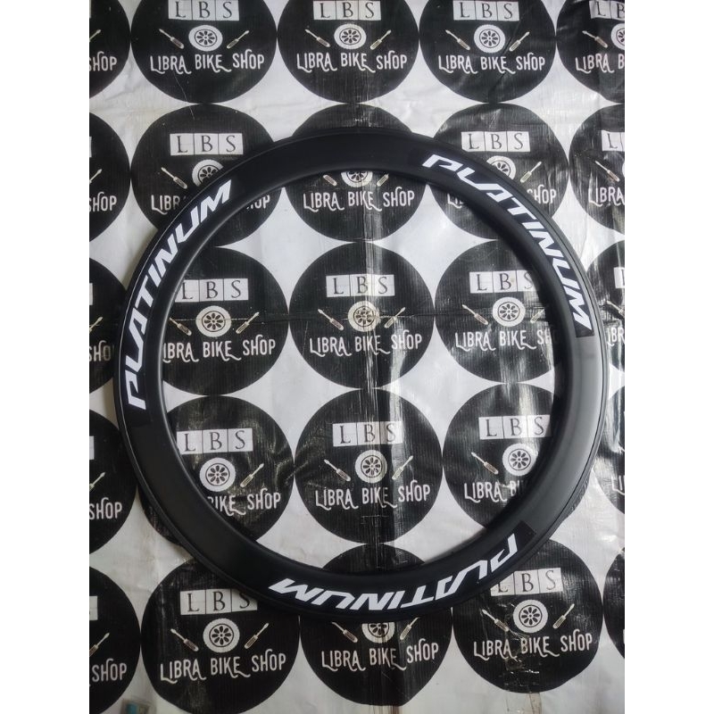 SATU BUAH RIMS PLATINUM RP70060 ALLOY 60MM 36H 700 HITAM RIM VELG FIXIE