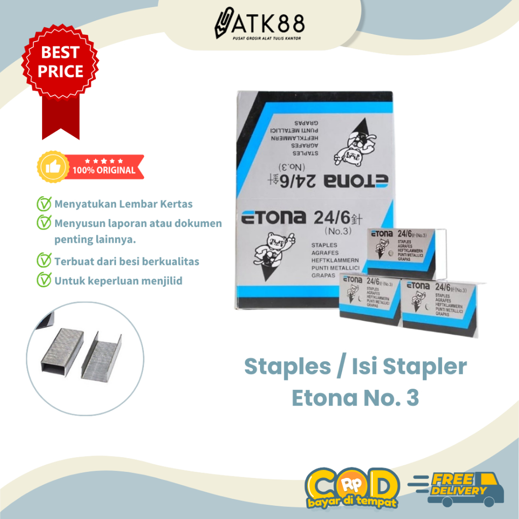 

[ATK88] Staples Besar No.10 Etona - Isi Hekter Besar