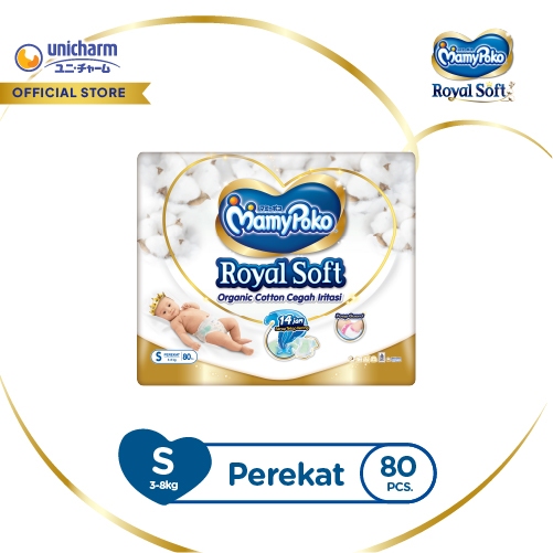 MamyPoko Royal Soft Organic Cotton - S 80 - Popok Tape