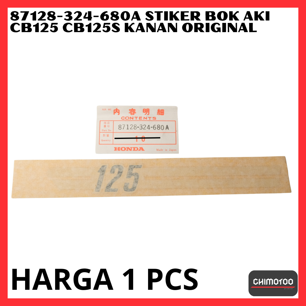 Stiker Bok Box Aki Honda Cb125 Cb125S Cb125S0 Cb125 So Kanan Original