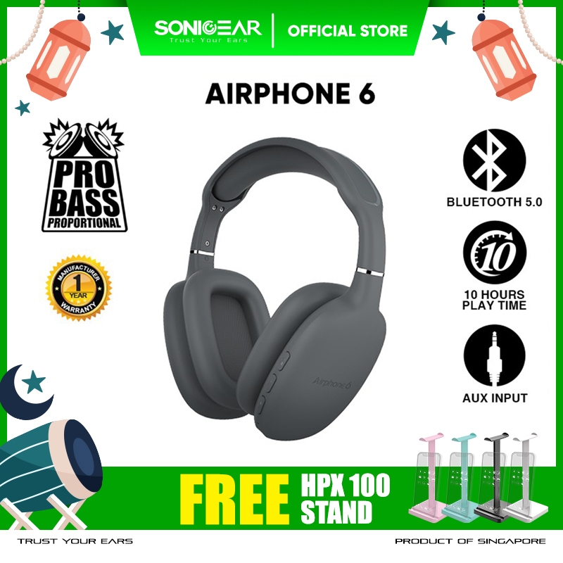 Headset Bluetooth Headphone Wireless AirPhone 6 with Mic | Up to 10 Hours PlayTime