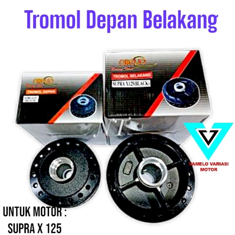 Tromol Set depan belakang Hitam Supra X 125 Orelio