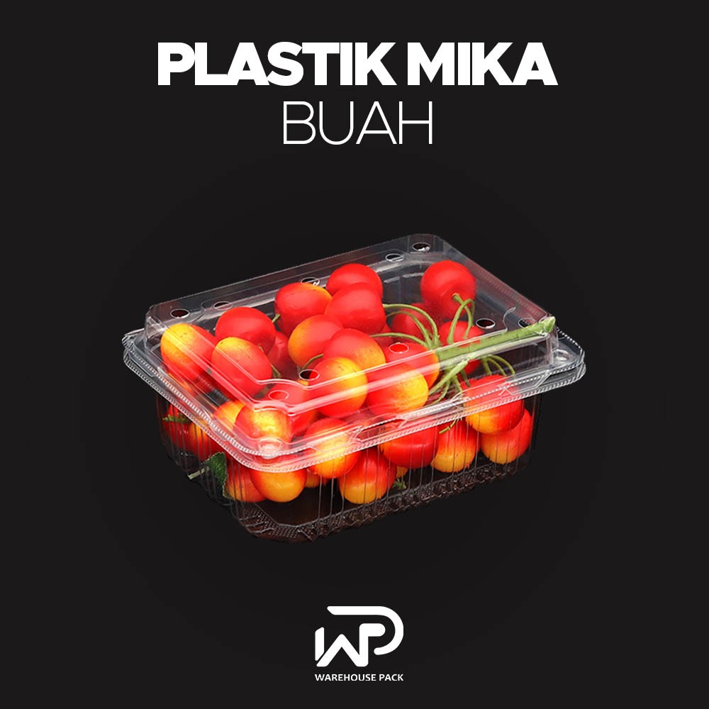 Plastik Mika Wadah Sayur & Buah | Mika Box Buah 250 ML 500 ML | Mika Tray Strawberry Anggur Kelengke