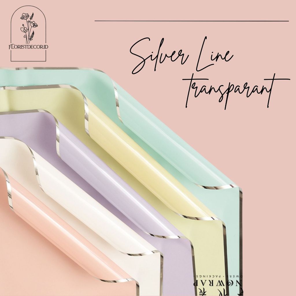 

KERTAS BUKET MOTIF GARIS SILVER LINE FLOWER WRAPPING COLOR TRANSPARENT CELLOPHANE KERTAS BUNGA MURAH