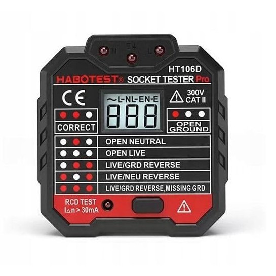 Habotst HT107D Digital Smart Socket Tester Detector Voltage Test Ori - HT107D
