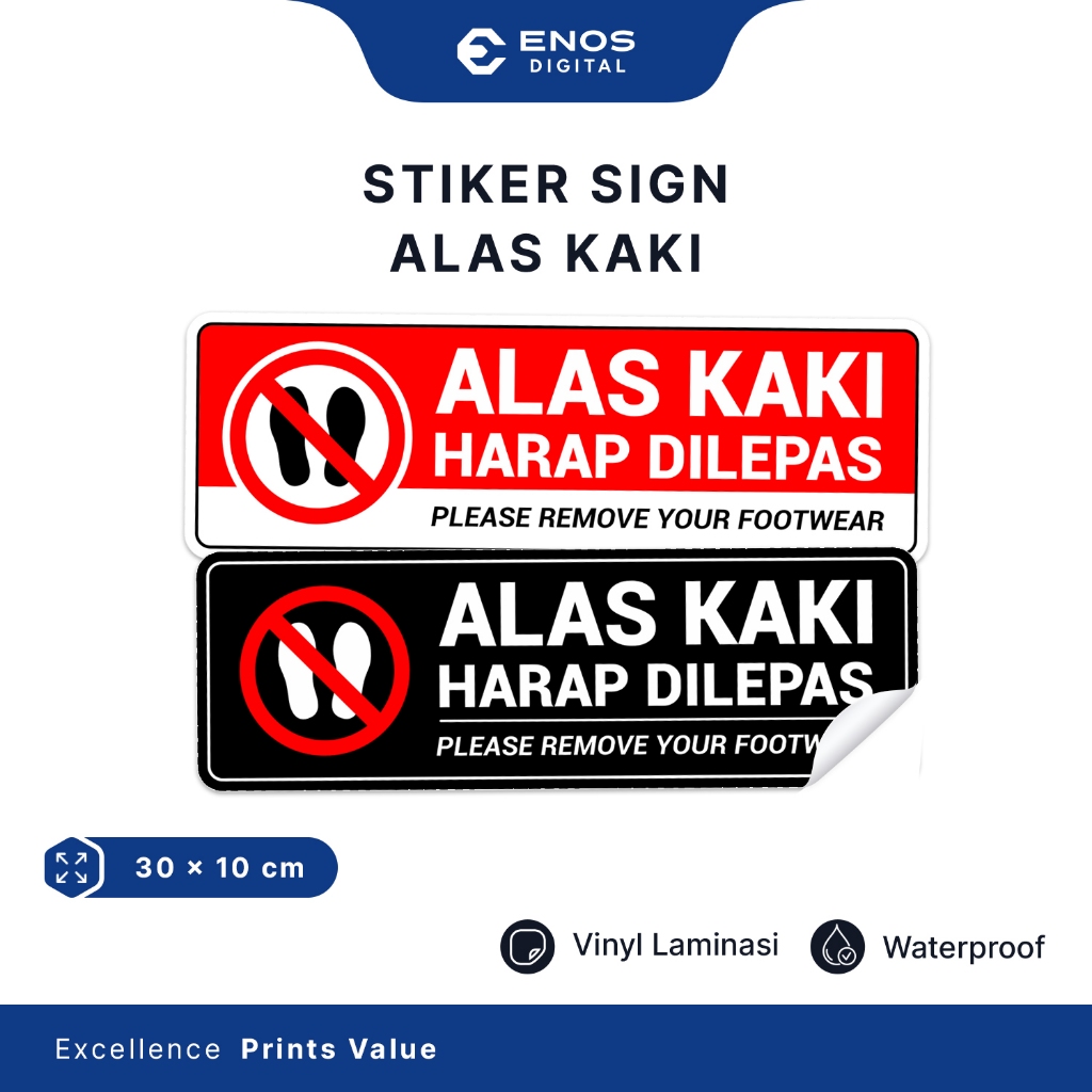 

Stiker Himbauan Alas Kaki Harap Dilepas Stiker Sign Label Vinyl Glossy Anti Air