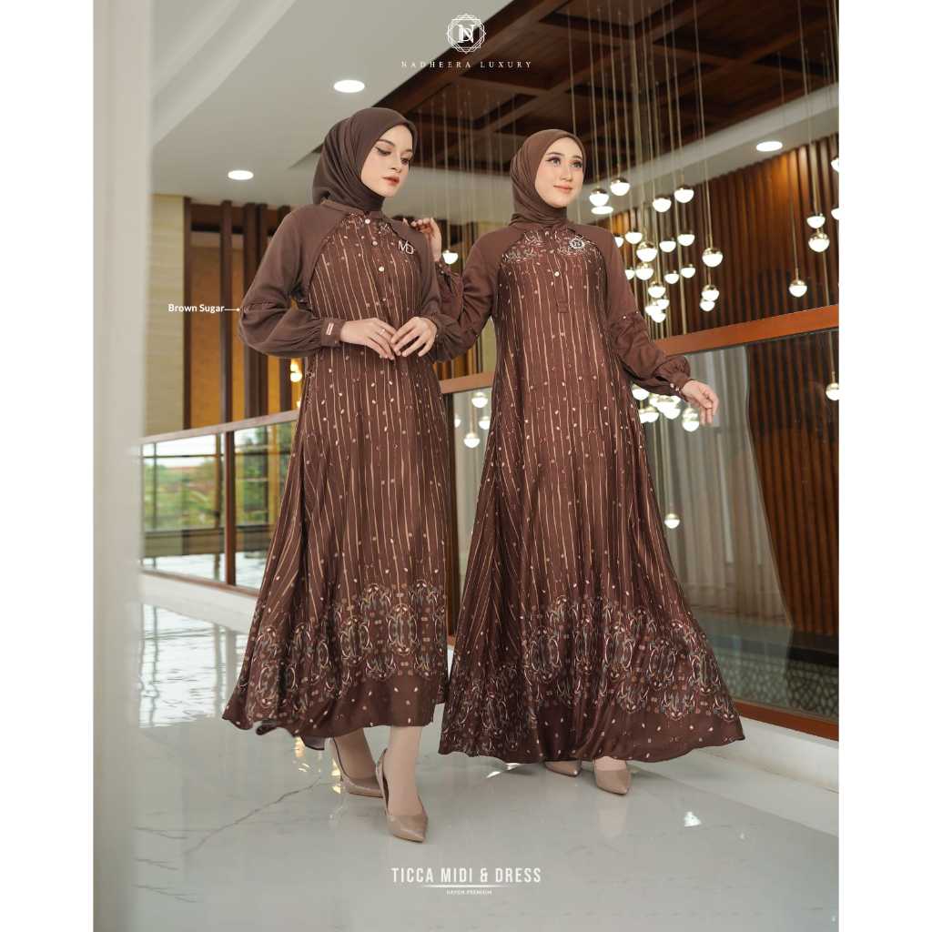 GAMIS TERBARU // TICCA SERIES NADHEERA LUXURY TERBARU // DRESS MIDI NADHEERA LUXURY // NADHEERA LUXU