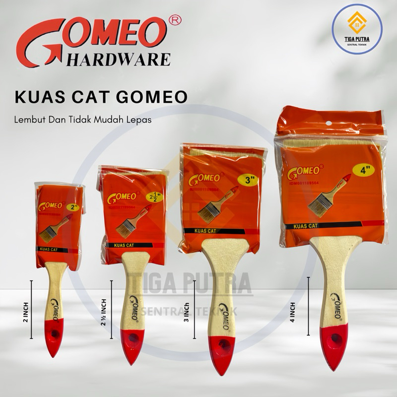 

Kuas Cat Gomeo Premium – Bulu Lembut, Tidak Mudah Rontok, Sapuan Halus, Ukuran 2” 2.5” 3” 4”