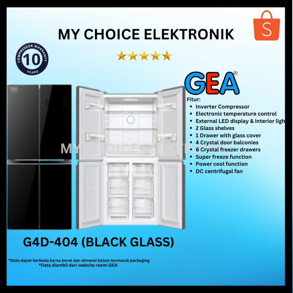 GEA G4D-404 Black Side by Side /  G4D-404Black (Inverter)