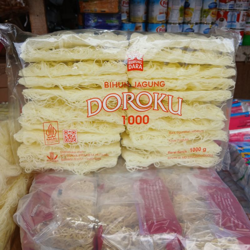 

Doroku Bihun Jagung 1000 Gram Isi 20 Keping