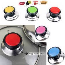 knop knob handle pentol tutup kaca panci warna warni / pentolan pegangan tutup panci kaca stainless 