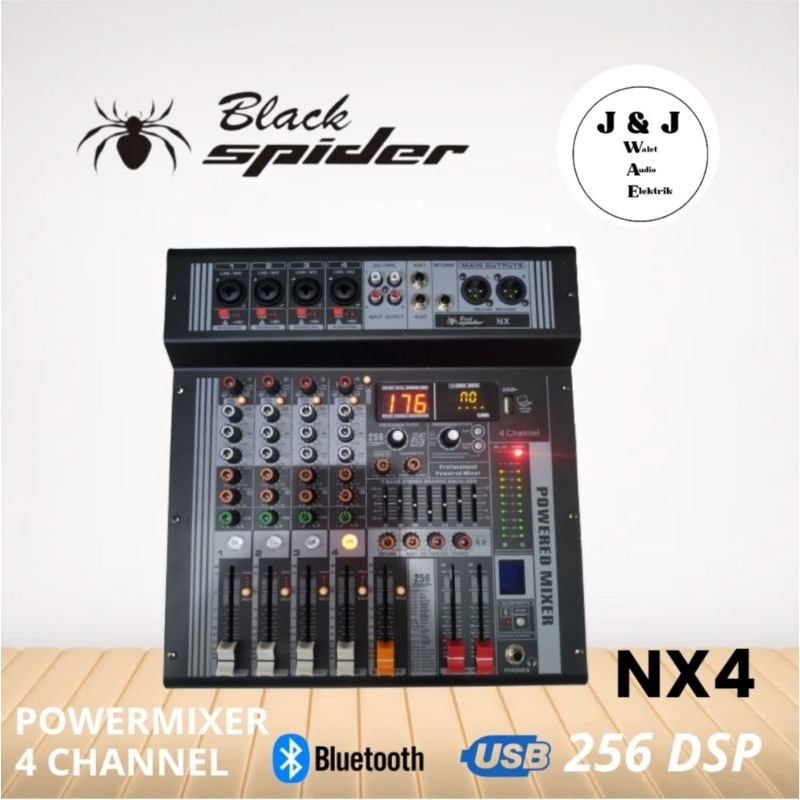POWER MIXER BLACK SPIDER NX4 POWER MIXER 4 CHANNEL BLACK SPIDER