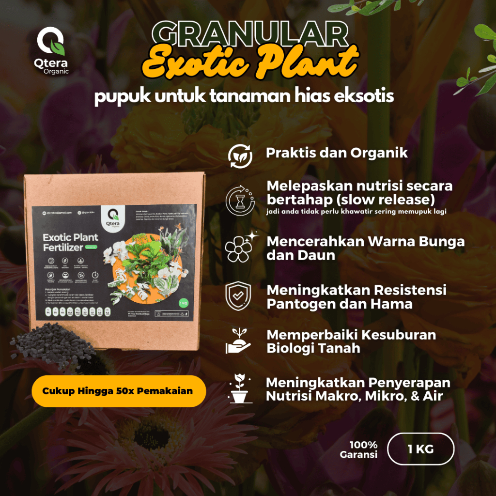 Tumbas Tani Qtera Organic Exotic Granular Plants Fertilizer, Pupuk Organik Granular Untuk Tanaman 1