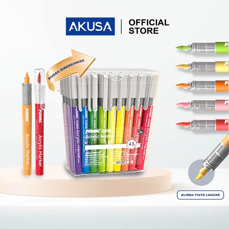 

SNOWHITE Marker Acrylic 24/36/48 Warna Spidol DIY Painting Pena Akrilik Drawing Warna Direct Ink MW006