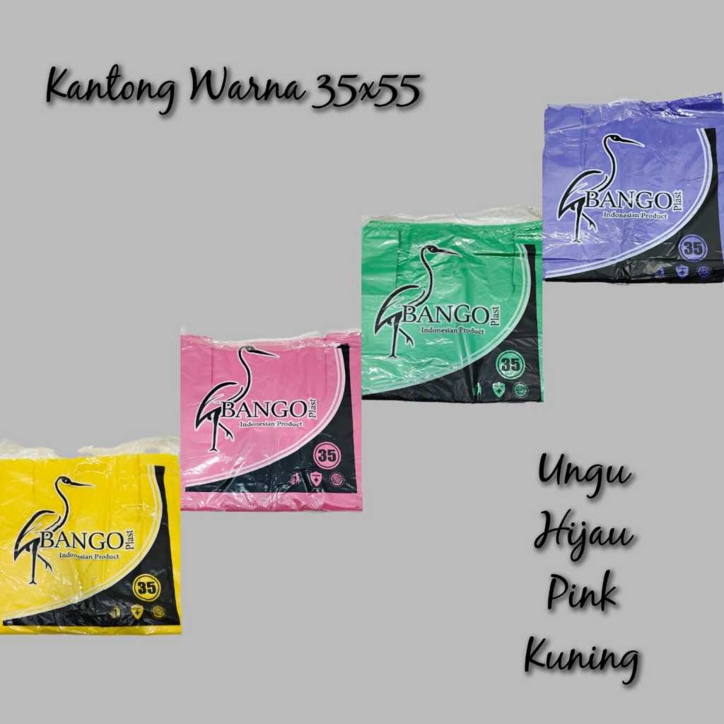 Bango 35 Kuning Kantong Plastik Kresek HD Pink Hijau Ungu Warna