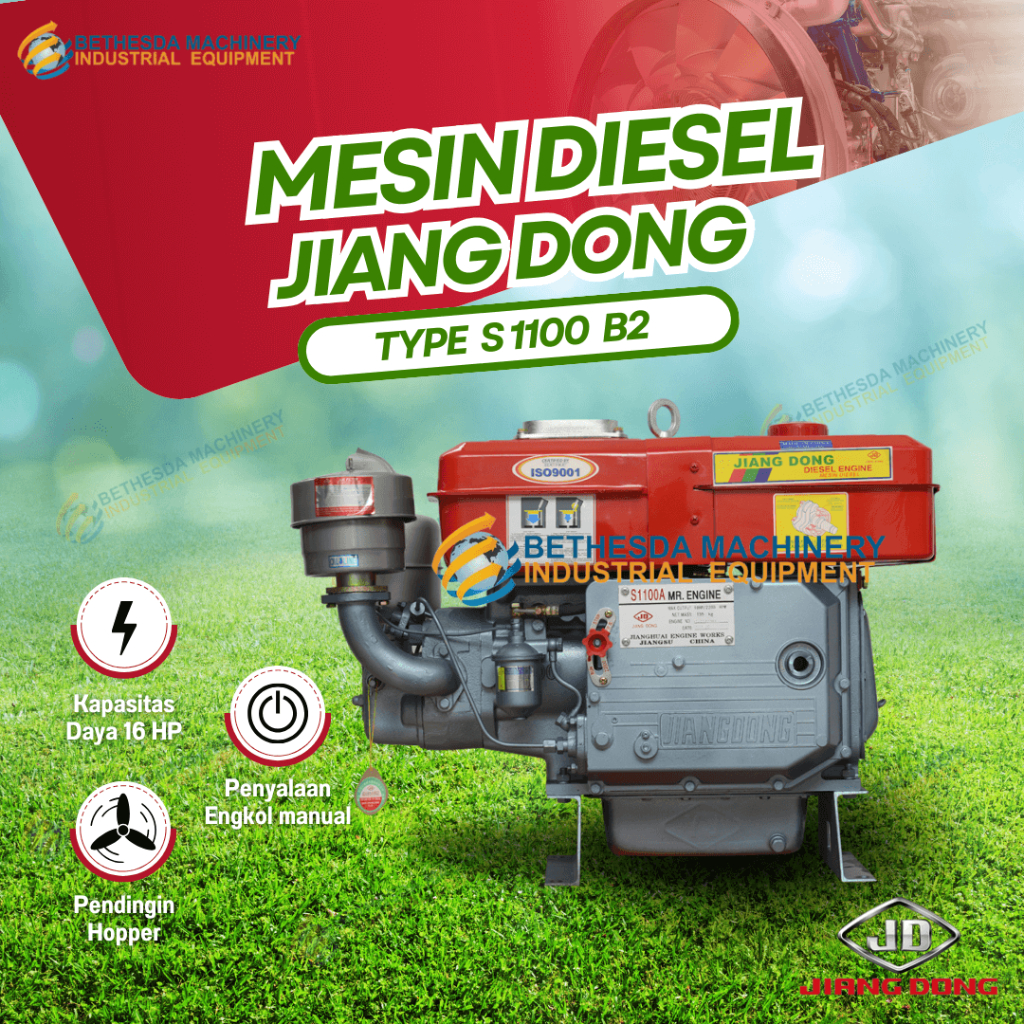 Diesel JIANGDONG S 1100 B2 16 HP - Mesin Penggerak 16HP / 16 PK Double