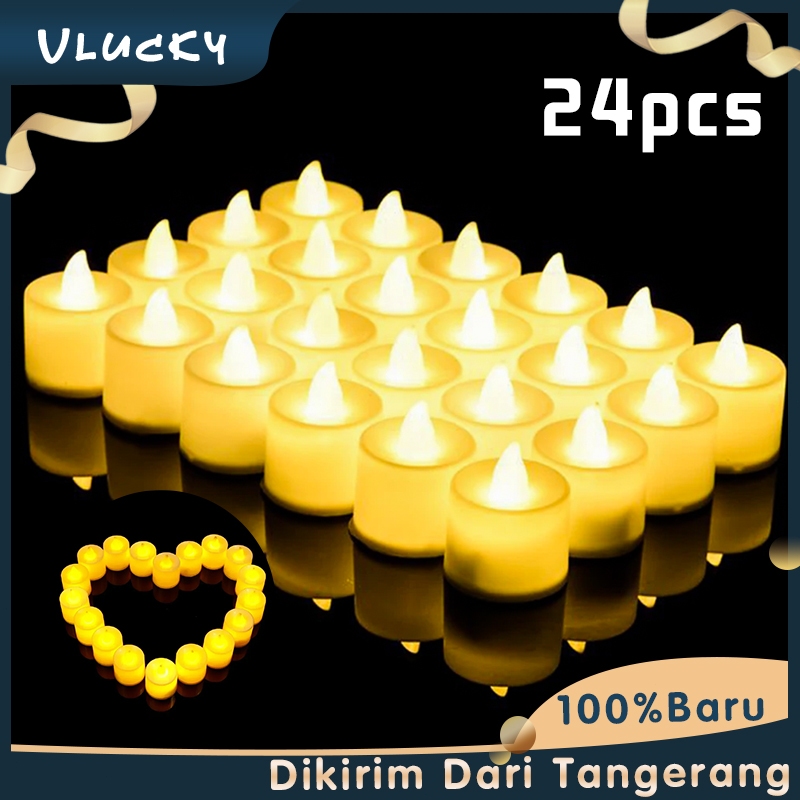 Isi 24 50 Lilin Baterai LED Lampu Kuning Lilin LED Mini Candle Light Dekorasi Pesta