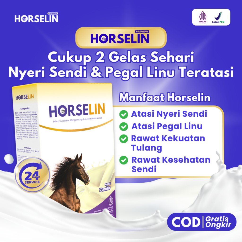 

Susu Kuda Sumbawa Asli HORSELIN Untuk Mengobati Pegal Linu Dan Nyeri Sendi (200gr) Susu Promo