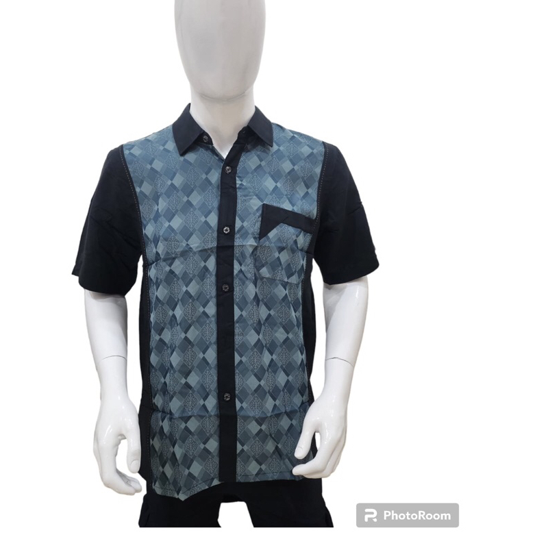 kemeja katun kombinasi untuk pria dewasa (import korea) 2134