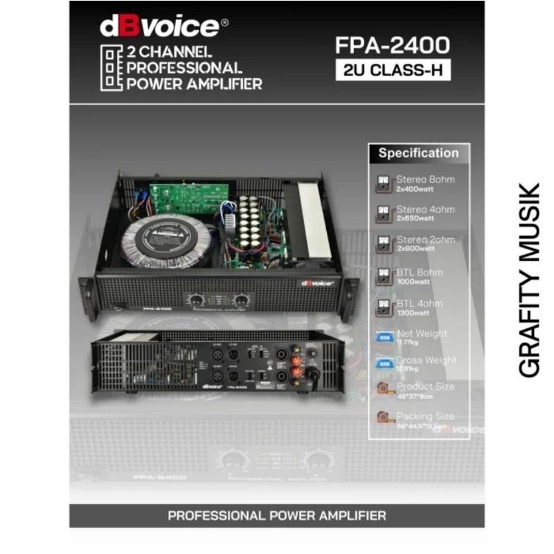 Power Amplifier dBVoice  FPA 2400 Original Product Amplifier dB Voice FPA-2400 Class H