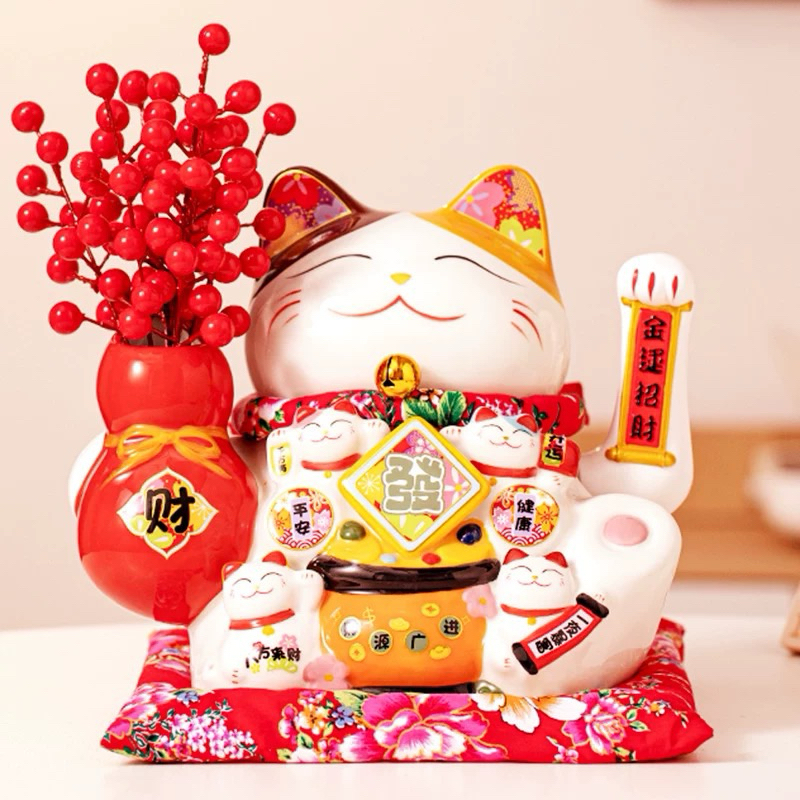 PAJANGAN KUCING HOKI/ MANEKI NEKO/ KUCING HOKI TANGAN GERAK / KUCING HOKI JUMBO /KUCING HOKI BESAR