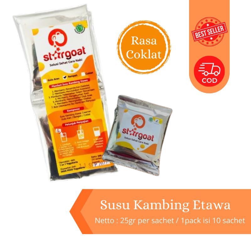 

Stargoat Susu Kambing Etawa Rasa Coklat 1 pack isi 10 sachet