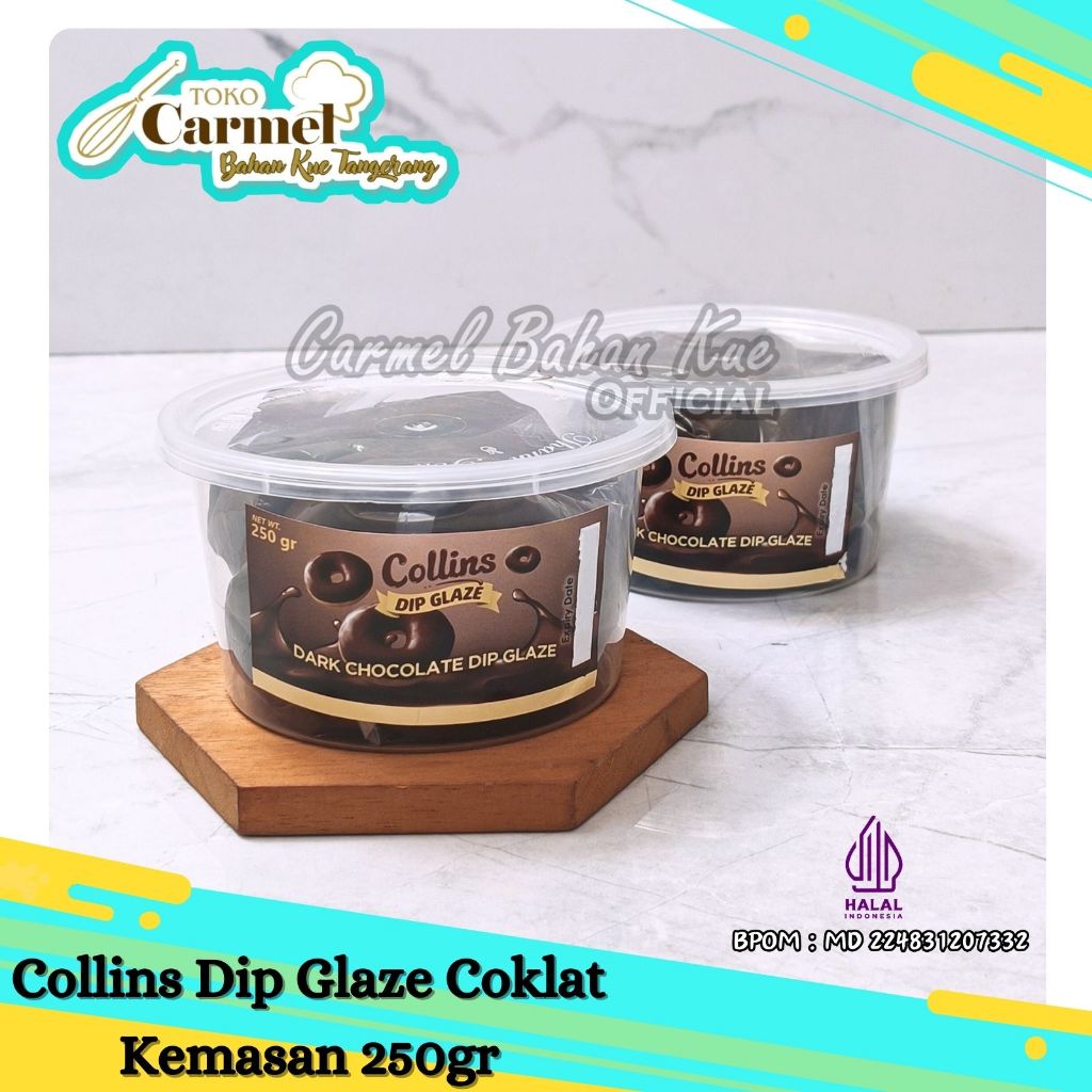 COLLINS DIP GLAZE 250GR REPACK Topping Dipping Glaze Donat Aneka Rasa FREE BUBBLE WRAP Tiramisu 250gr 4