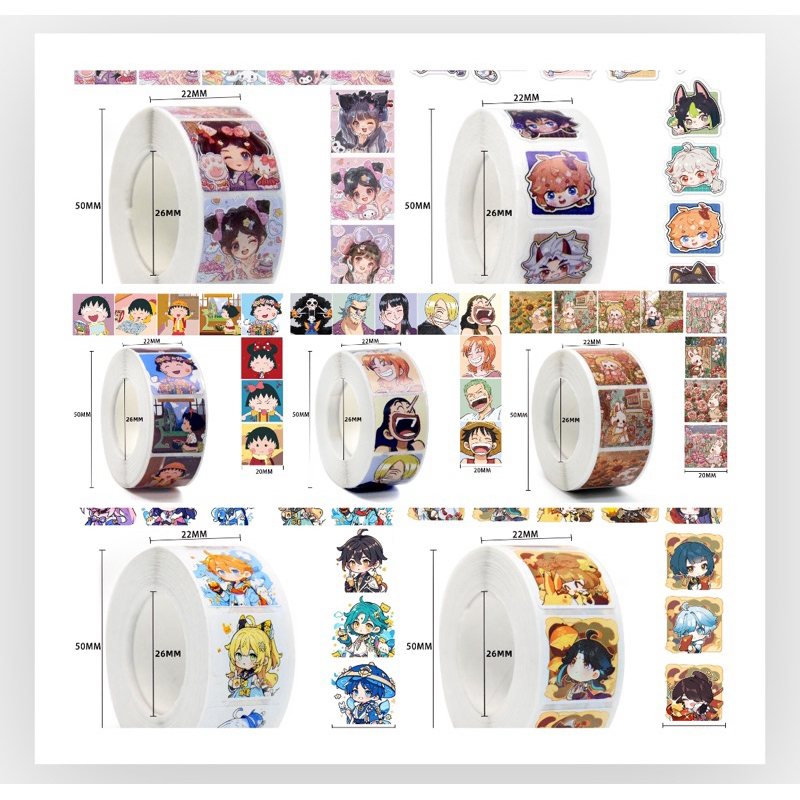 

KIDDY STICKER ROLL (500PCS) GENSHIN IMPACT MARUKO CHAN