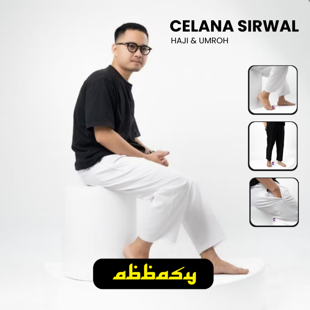 Abassy Haji -Celana Sirwal Putih Perlengkapan Haji dan Umroh