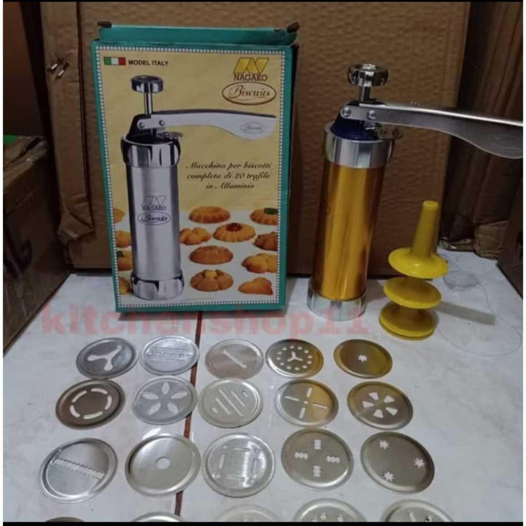 tyu cetakan kue kering akar kelapa semprit gold kuningan 20pcs / cetakan kue semprit akar kelapa