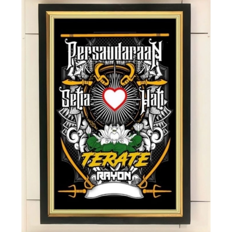 hiasan dinding poster logo lambang PSHT teratai plus FIGURA uk 53*35