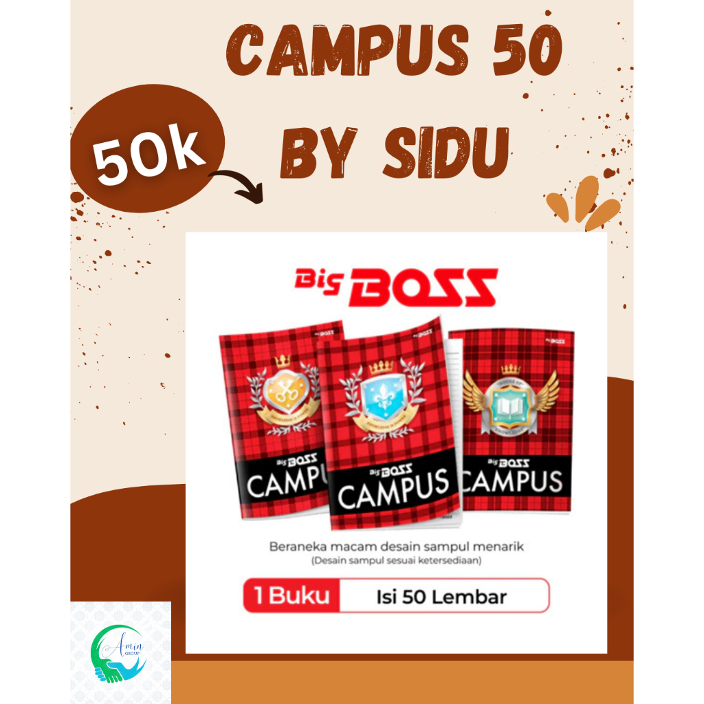 1 PACK BUKU TULIS BIG BOSS CAMPUS ISI 50 42 36  BIGBOSS / BUKU TULIS BIG BOSS 1 PACK ISI 10