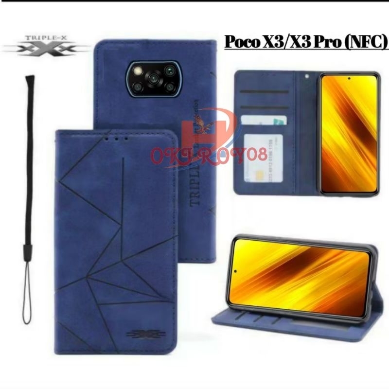 Flip Magnet Casing Xiaomi Poco X 3 / X 3 Pro Nfc  Casing Flip Cover Wallet Sarung Hp - Casing Dompet