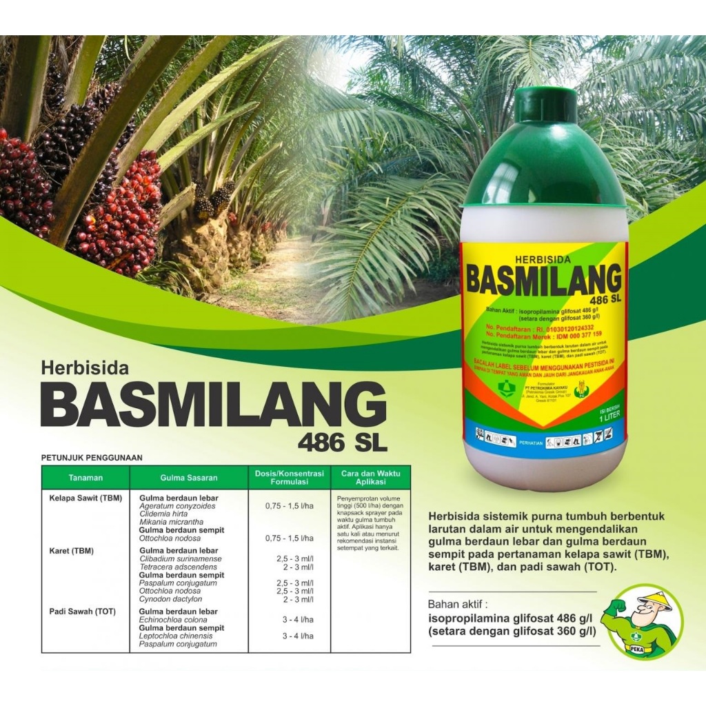 Basmilang 486 SL ( IPA glifosat 486 g/ℓ ) 240 ml