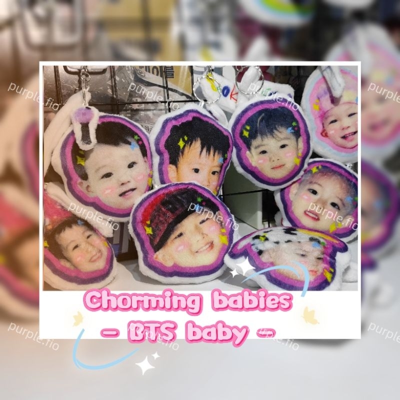 -fanmade purple.fio- Charm bag Chorming babies BTS/keychain kpop fluffy gantungan boneka murah namjo