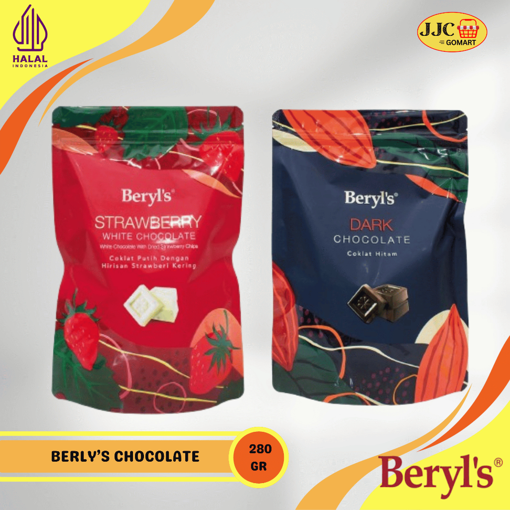 

Berly's Chocolate 280g | Dark Chocolate | White Chocolate With Dried Strawberry Chips