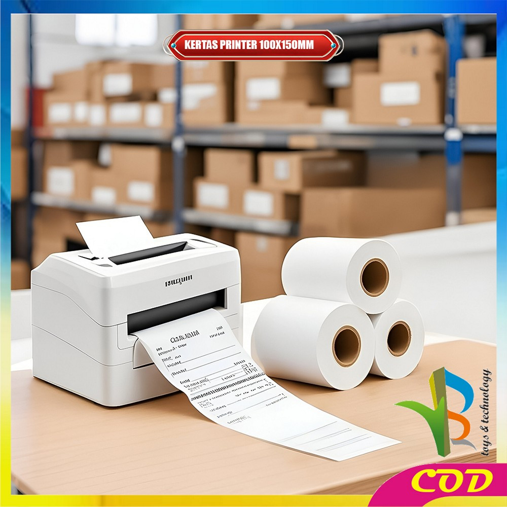 

RB-A72 Label Sticker Thermal 100x150 MM Isi 500 LEMBAR / Kertas Stiker Resi Label Barcode / Kertas Thermal Kertas Printer